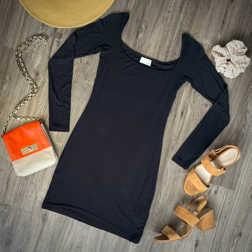 Aritzia Wilfred Free Medium Black Long Sleeve Mini Dress - Picture 5 of 7